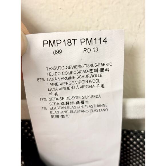 Armani Collezioni Wool Blend Straight Leg Trouser Black/White Women's Size US 6 - Picture 5 of 5